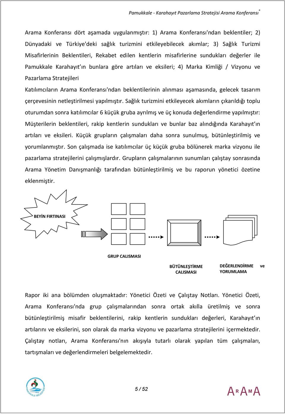 Katılımcıların Arama Konferansı'ndan beklentilerinin alınması aşamasında, gelecek tasarım çerçevesinin netleştirilmesi yapılmıştır.