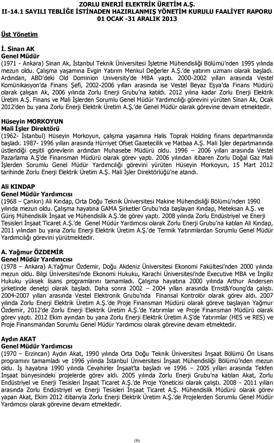 2000-2002 yılları arasında Vestel Komünikasyon da Finans Şefi, 2002-2006 yılları arasında ise Vestel Beyaz Eşya da Finans Müdürü olarak çalışan Ak, 2006 yılında Zorlu Enerji Grubu na katıldı.