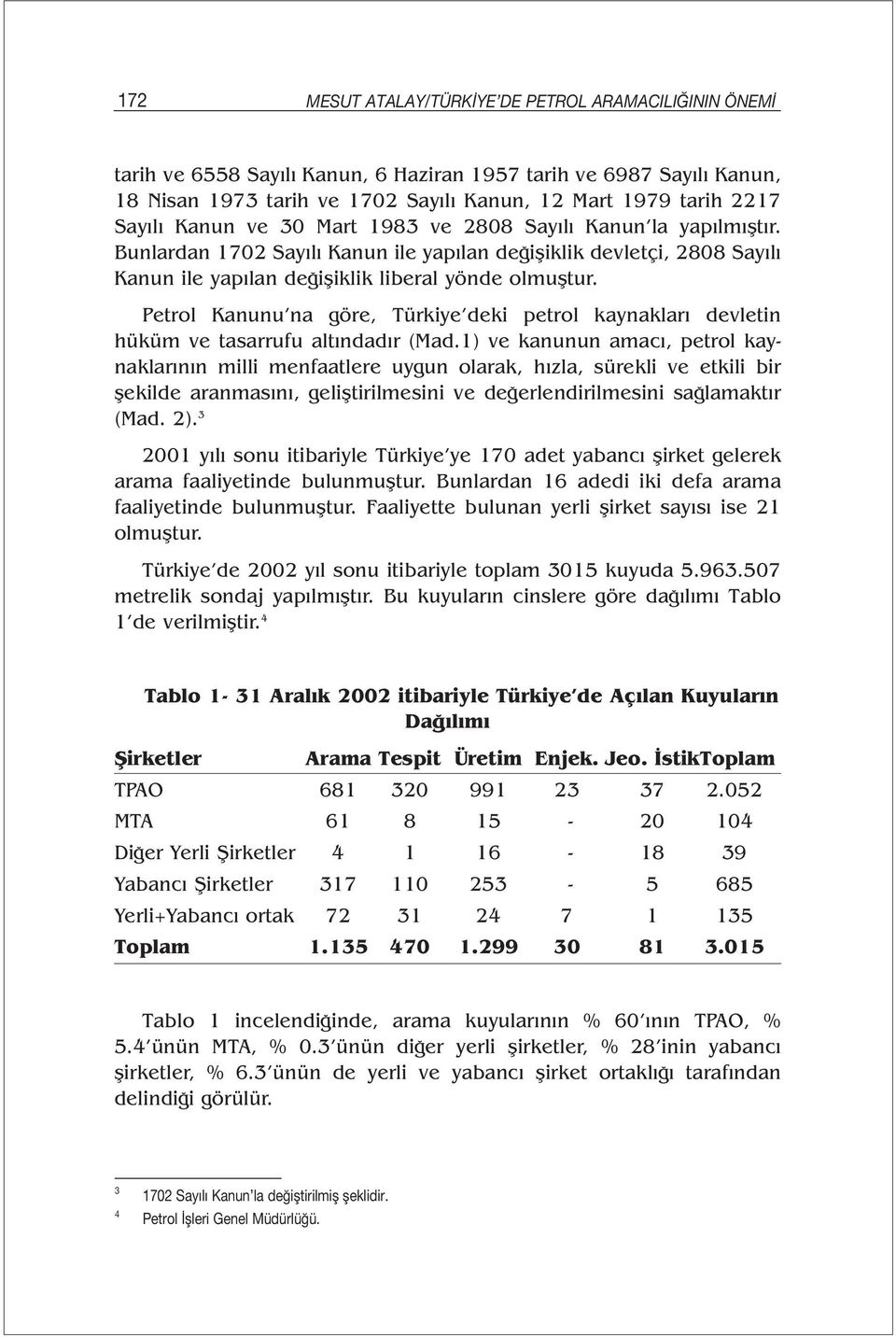 Petrol Kanunu na göre, Türkiye deki petrol kaynakları devletin hüküm ve tasarrufu altındadır (Mad.