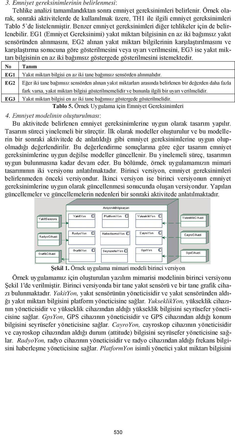 EG1 (Emniyet Gereksinimi) yakıt miktarı bilgisinin en az iki bağımsız yakıt sensöründen alınmasını, EG2 alınan yakıt miktarı bilgilerinin karşılaştırılmasını ve karşılaştırma sonucuna göre ni veya