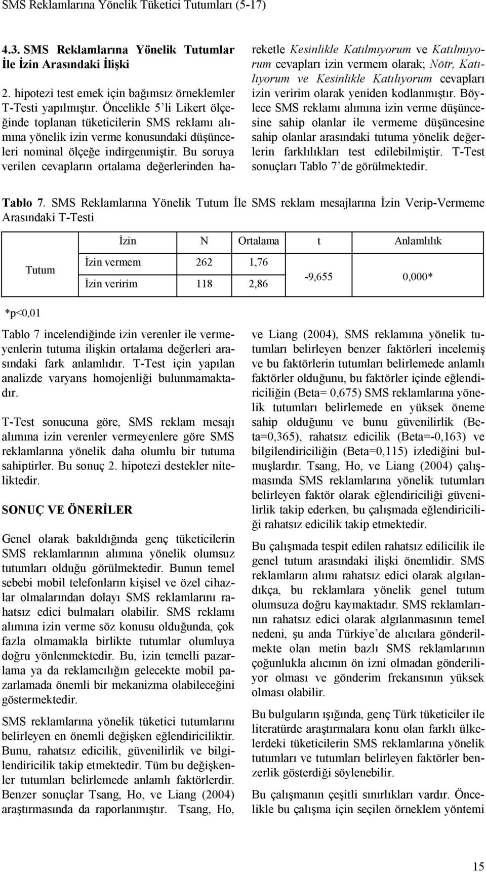 Bu soruya verilen cevapların ortalama değerlerinden hareketle Kesinlikle Katılmıyorum ve Katılmıyorum cevapları izin vermem olarak; Nötr, Katılıyorum ve Kesinlikle Katılıyorum cevapları izin veririm