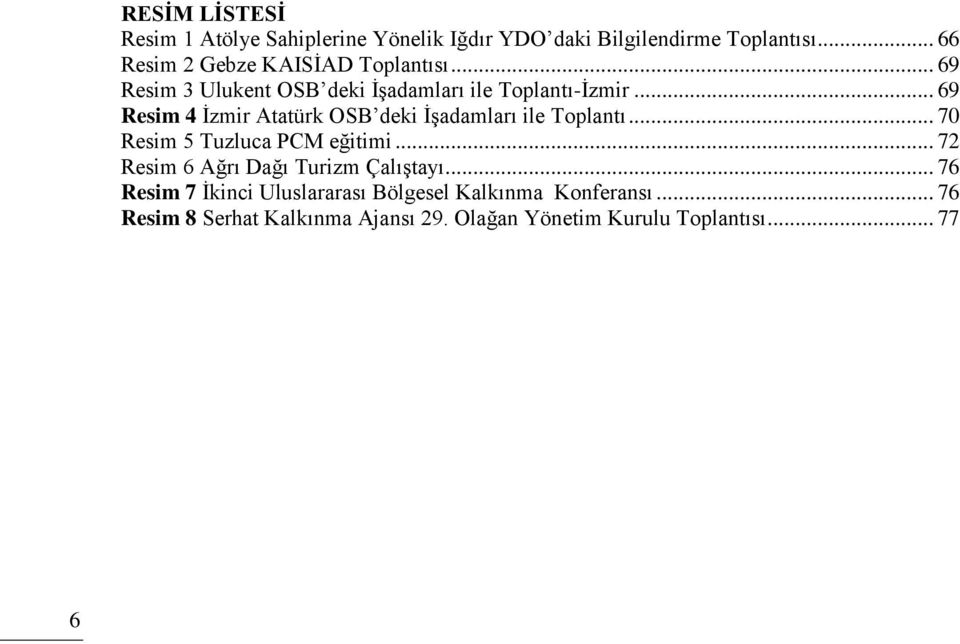 .. 69 Resim 4 İzmir Atatürk OSB deki İşadamları ile Toplantı... 70 Resim 5 Tuzluca PCM eğitimi.