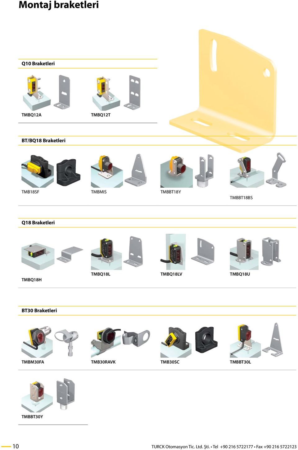 TMBQ18LV TMBQ18U BT30 Braketleri TMBM30FA TMB30RAVK TMB30SC TMBBT30L