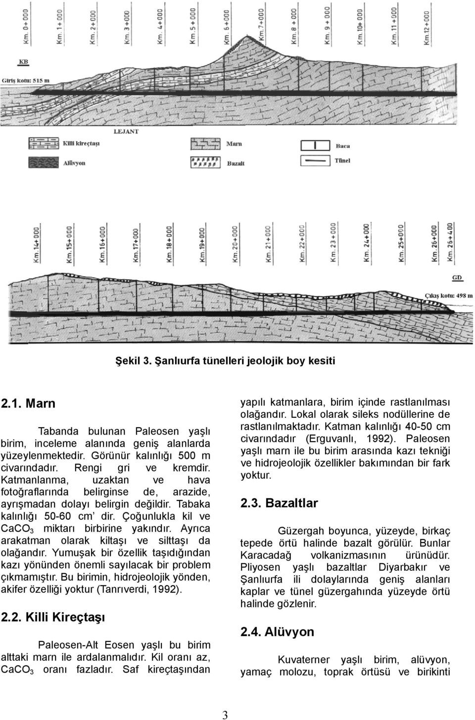 Çoğunlukla kil ve CaCO 3 miktarı birbirine yakındır. Ayrıca arakatman olarak kiltaşı ve silttaşı da olağandır. Yumuşak bir özellik taşıdığından kazı yönünden önemli sayılacak bir problem çıkmamıştır.