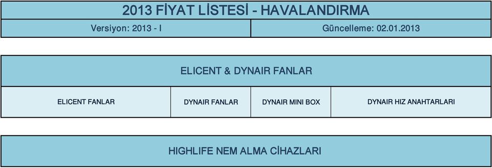 2013 ELICENT & DYNAIR FANLAR ELICENT FANLAR