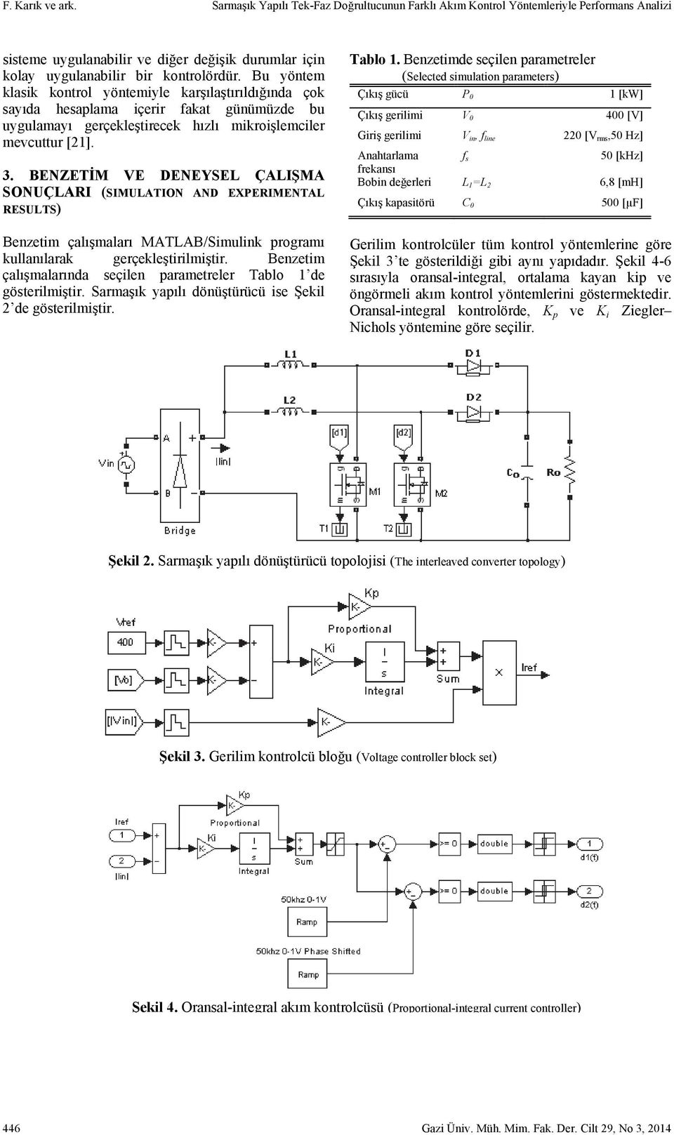 BENZETİM VE DENEYSEL ÇALIŞMA SONUÇLARI (SIMULATION AND EXPERIMENTAL RESULTS) Benzetim çalışmaları MATLAB/Simulink prgramı kullanılarak gerçekleştirilmiştir.