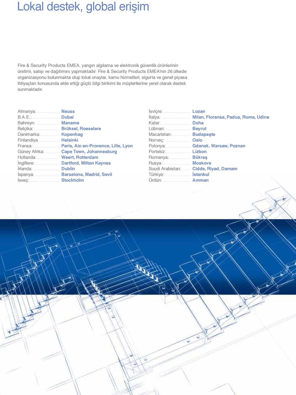 müşterilerine yerel olarak destek sunmaktadır. Almanya:... Neuss B.A.E.:... Dubai Bahreyn:... Manama Belçika:.... Brüksel, Roeselare Danimarka:... Kopenhag Finlandiya.... Helsinki Fransa:.
