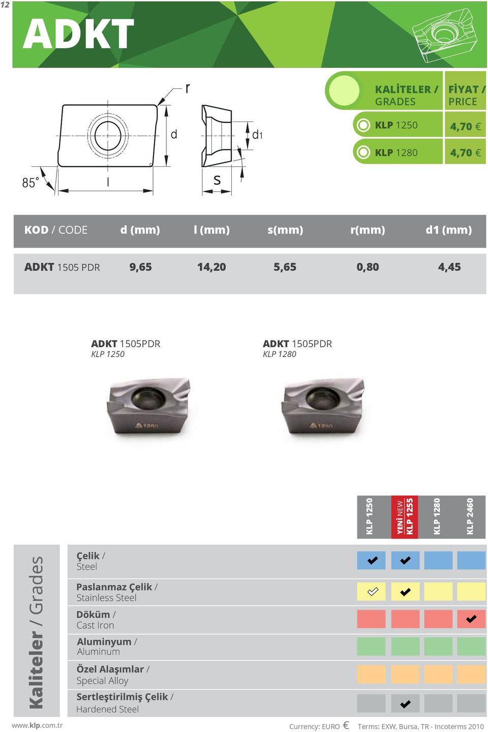 5,65 4,45 ADKT 1505PDR ADKT 1505PDR YENİ NEW KLP 1255 KLP 2460