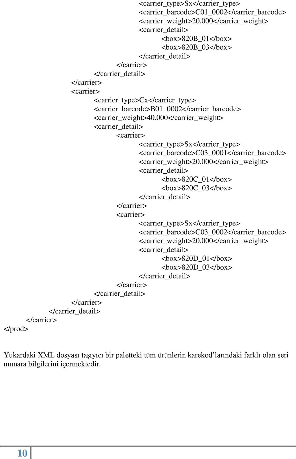 <carrier_barcode>c03_0001</carrier_barcode> <carrier_weight>20000</carrier_weight> 820C_01 820C_03 <carrier_type>sx</carrier_type>