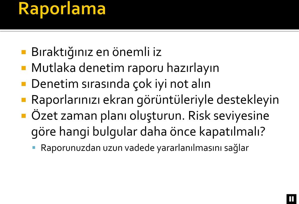 destekleyin Özet zaman planı oluşturun.