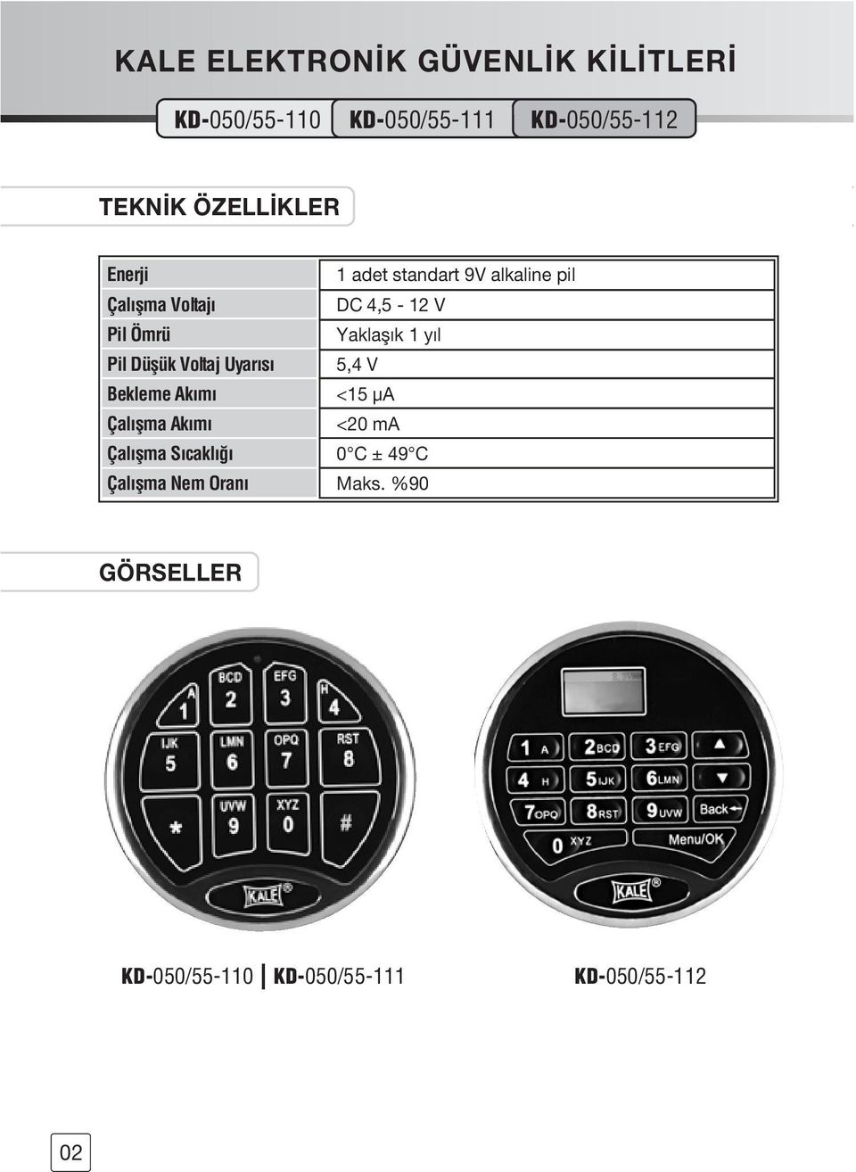 1 yıl Pil Düflük Voltaj Uyar s 5,4 V Bekleme Ak m <15 μa Çal flma Ak m <20 ma Çal flma S