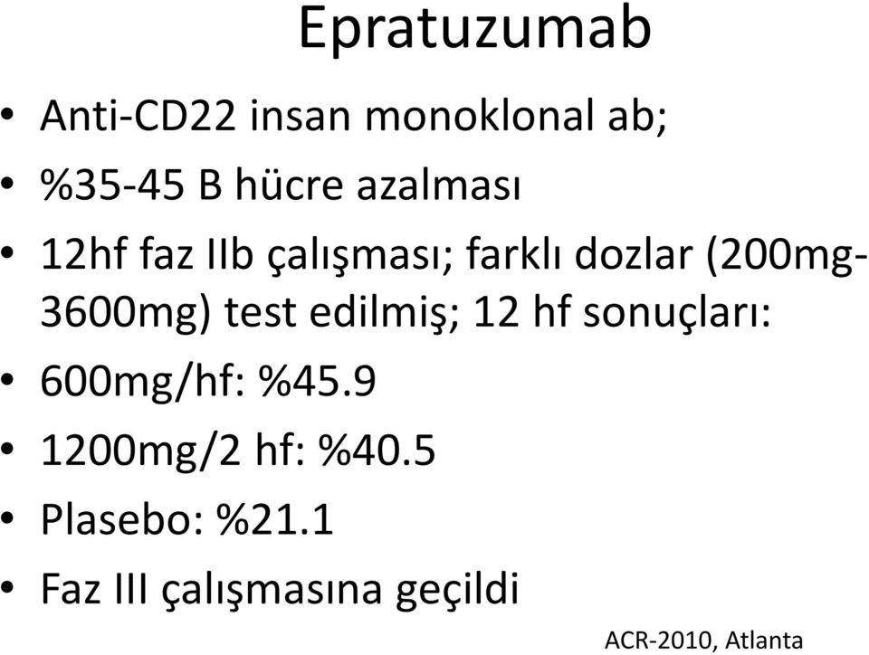 3600mg) test edilmiş; 12 hf sonuçları: 600mg/hf: %45.