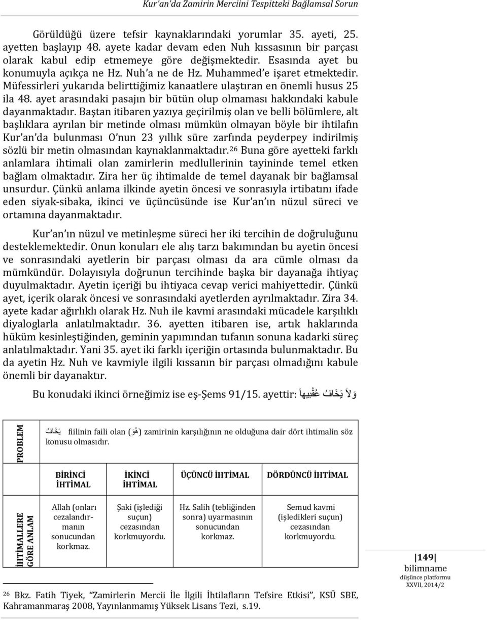 Müfessirleri yukarıda belirttiğimiz kanaatlere ulaştıran en önemli husus 25 ila 48. ayet arasındaki pasajın bir bütün olup olmaması hakkındaki kabule dayanmaktadır.