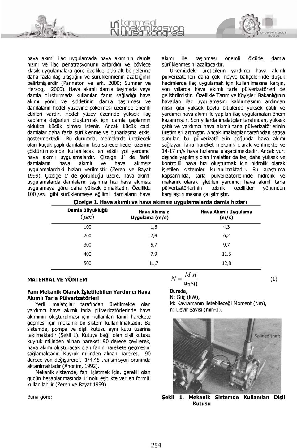 Hava akımlı damla taşımada veya damla oluşturmada kullanılan fanın sağladığı hava akımı yönü ve şiddetinin damla taşınması ve damlaların hedef yüzeyine çökelmesi üzerinde önemli etkileri vardır.