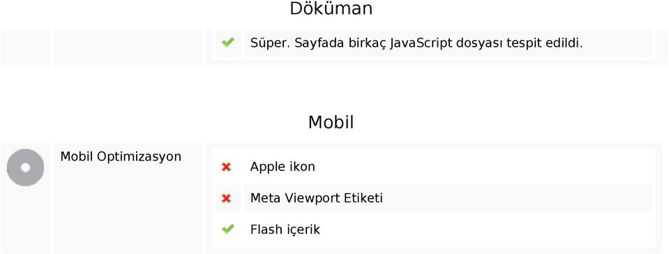 Sayfada birkaç JavaScript dosyası tespit