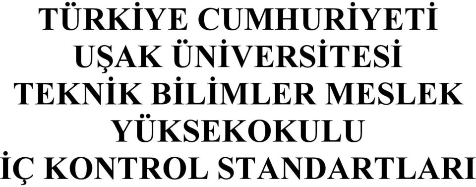 TEKNİK BİLİMLER MESLEK