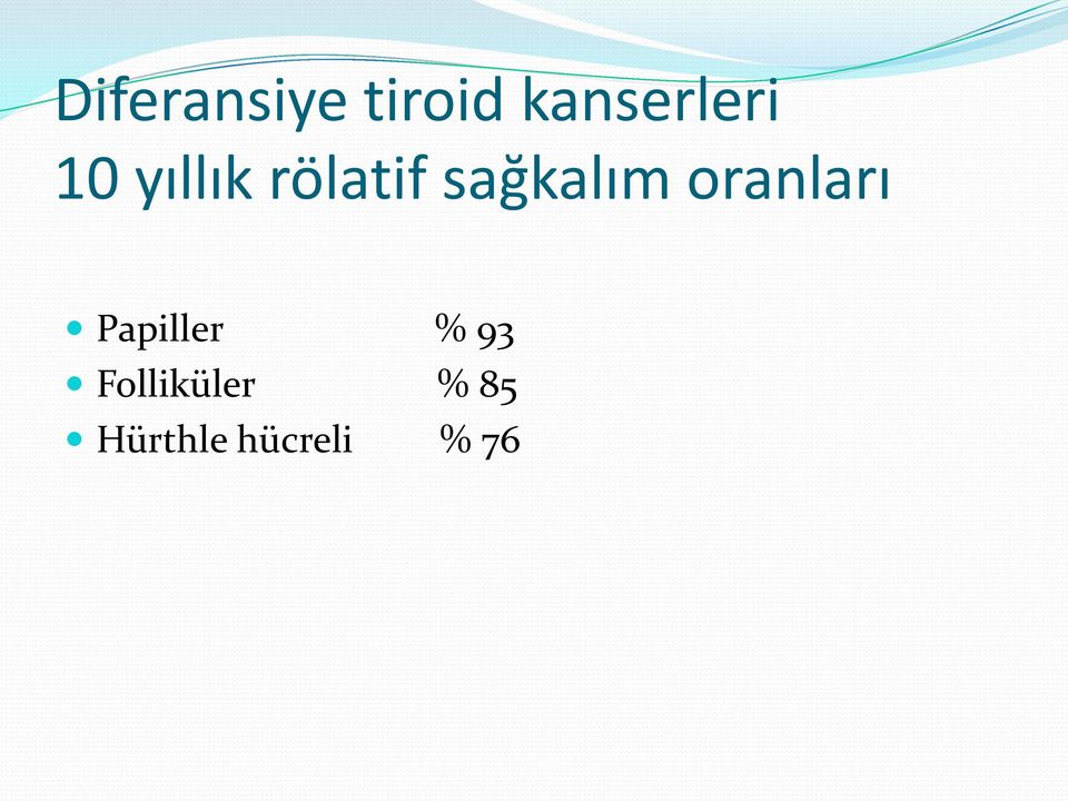 sağkalım oranları Papiller %