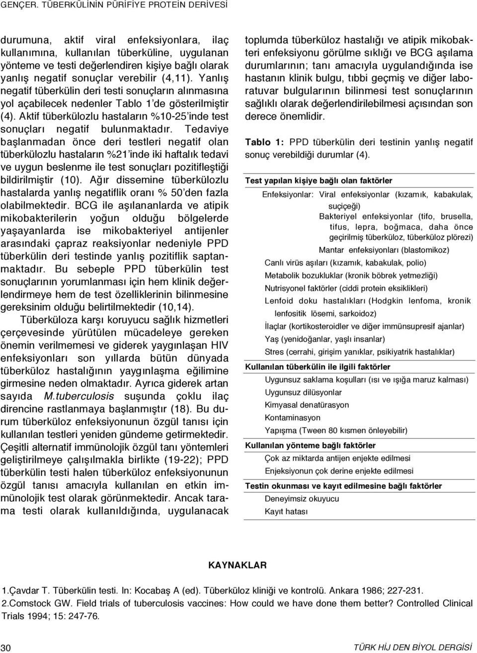 Tedaviye başlanmadan önce deri testleri negatif olan tüberkülozlu hastaların %21 inde iki haftalık tedavi ve uygun beslenme ile test sonuçları pozitifleştiği bildirilmiştir (10).