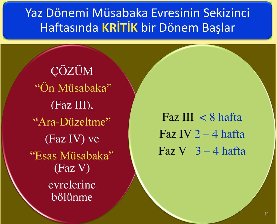 Ara-Düzeltme (Faz IV) ve Esas Müsabaka (Faz V)