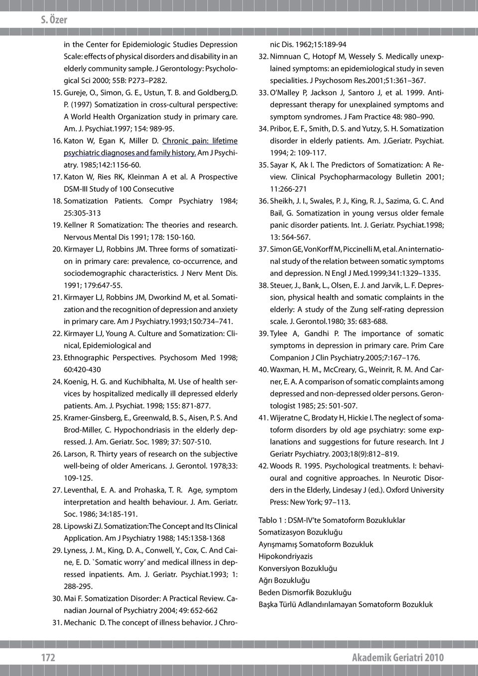 16. Katon W, Egan K, Miller D. Chronic pain: lifetime psychiatric diagnoses and family history. Am J Psychiatry. 1985;142:1156-60. 17. Katon W, Ries RK, Kleinman A et al.