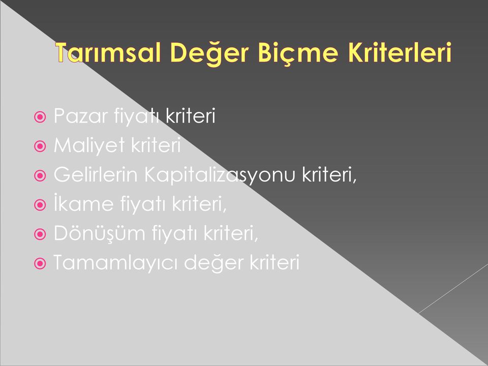 kriteri, İkame fiyatı kriteri,