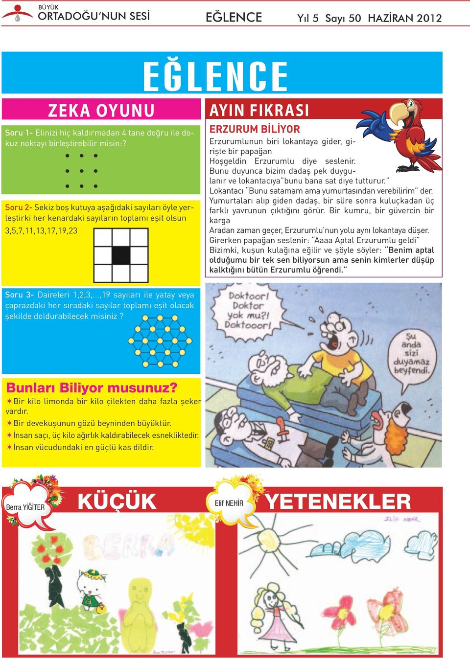 girişte bir papağan Hoşgeldin Erzurumlu diye seslenir. Bunu duyunca bizim dadaş pek duygulanır ve lokantacıya bunu bana sat diye tutturur. Lokantacı Bunu satamam ama yumurtasından verebilirim der.