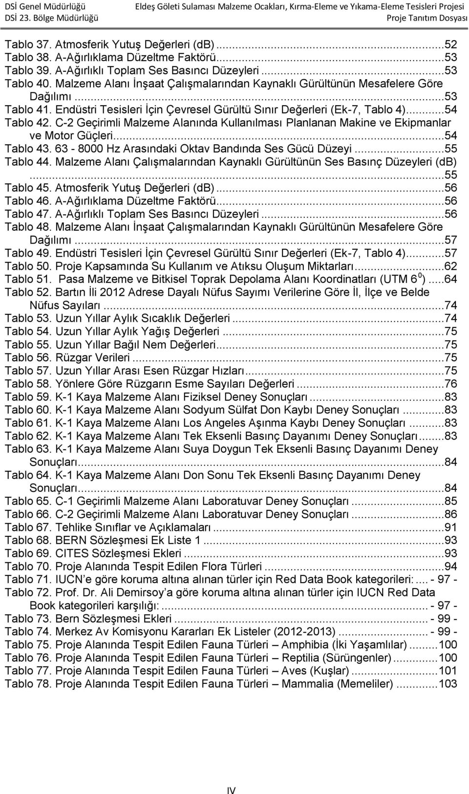 C-2 Geçirimli Malzeme Alanında Kullanılması Planlanan Makine ve Ekipmanlar ve Motor Güçleri...54 Tablo 43. 63-8000 Hz Arasındaki Oktav Bandında Ses Gücü Düzeyi...55 Tablo 44.