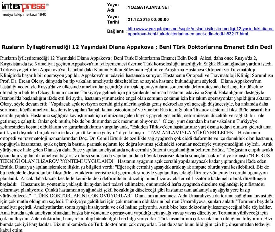 html Rusların İyileştiremediği 12 Yaşındaki Diana Appakova ; Beni Türk Doktorlarına Emanet Edin Dedi Rusların İyileştiremediği 12 Yaşındaki Diana Appakova ; Beni Türk Doktorlarına Emanet Edin Dedi