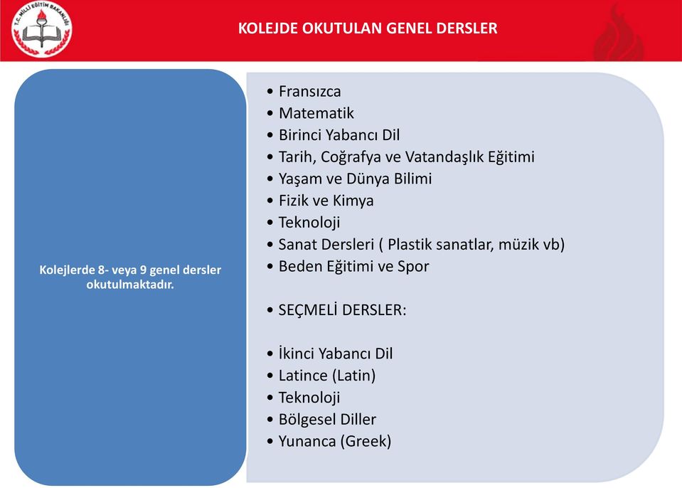 Dünya Bilimi Fizik ve Kimya Teknoloji Sanat Dersleri ( Plastik sanatlar, müzik vb) Beden