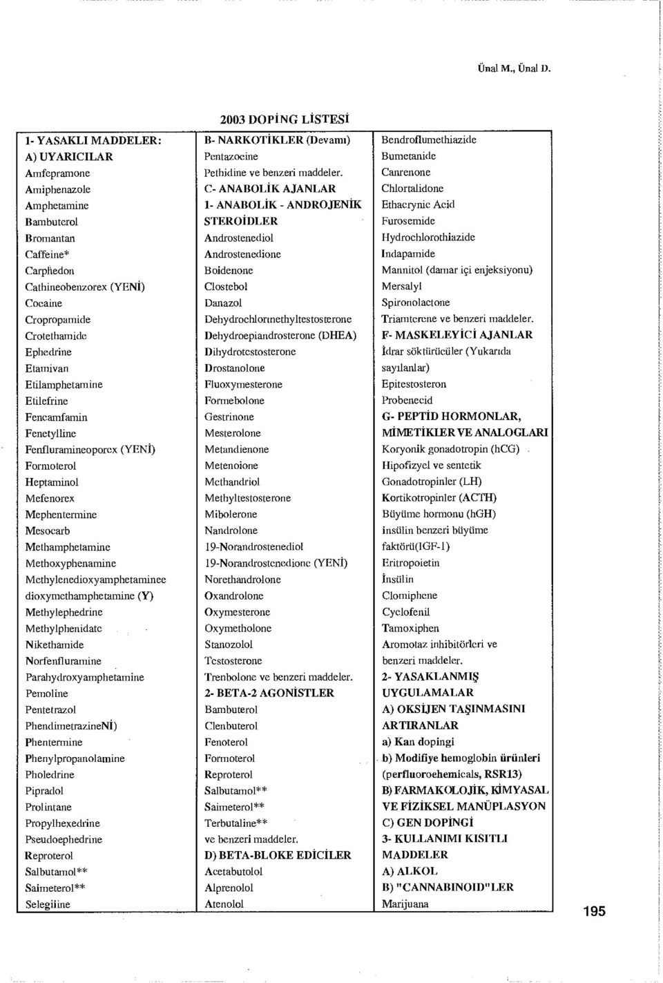 Androstenedİone Indapamide Carpnedon Boideııone Mannitol (damar içi enjeksiyonu) Cathineobenzorex (YENİ) Closteboİ Mersaly!