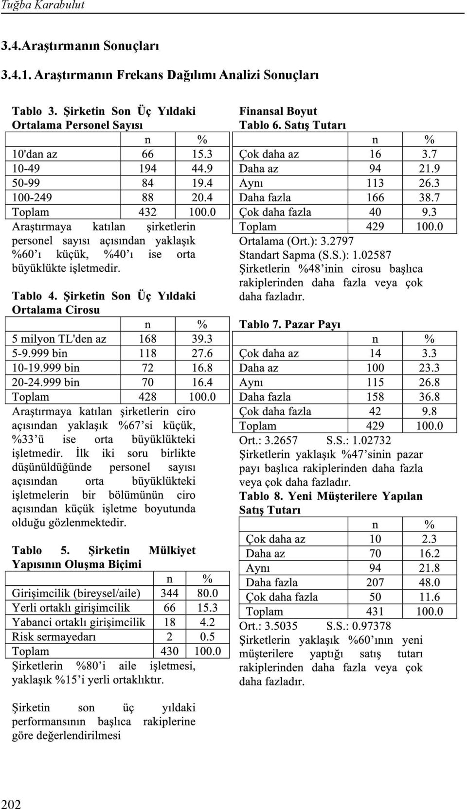 4.1. Araştırmanın Frekans