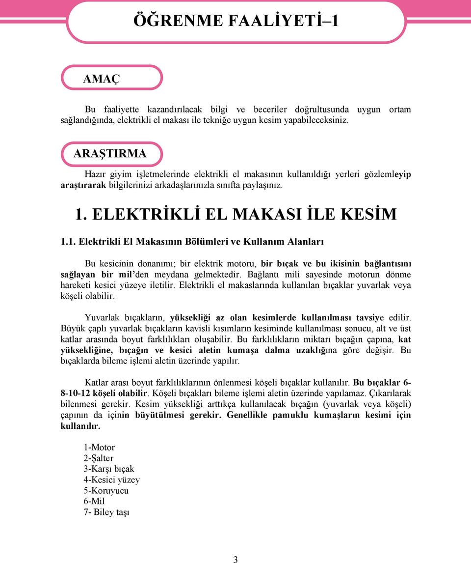 ELEKTRİKLİ EL MAKASI İLE KESİM 1.