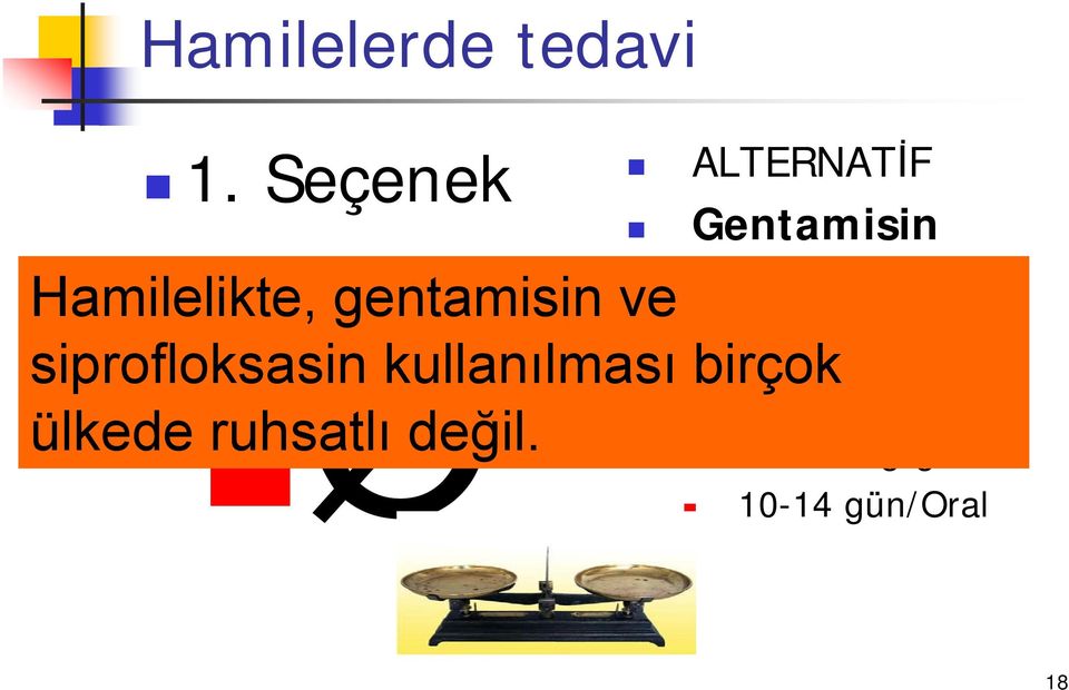 Gentamisin 5 mg/kg/gün 10 gün/im-iv siprofloksasin