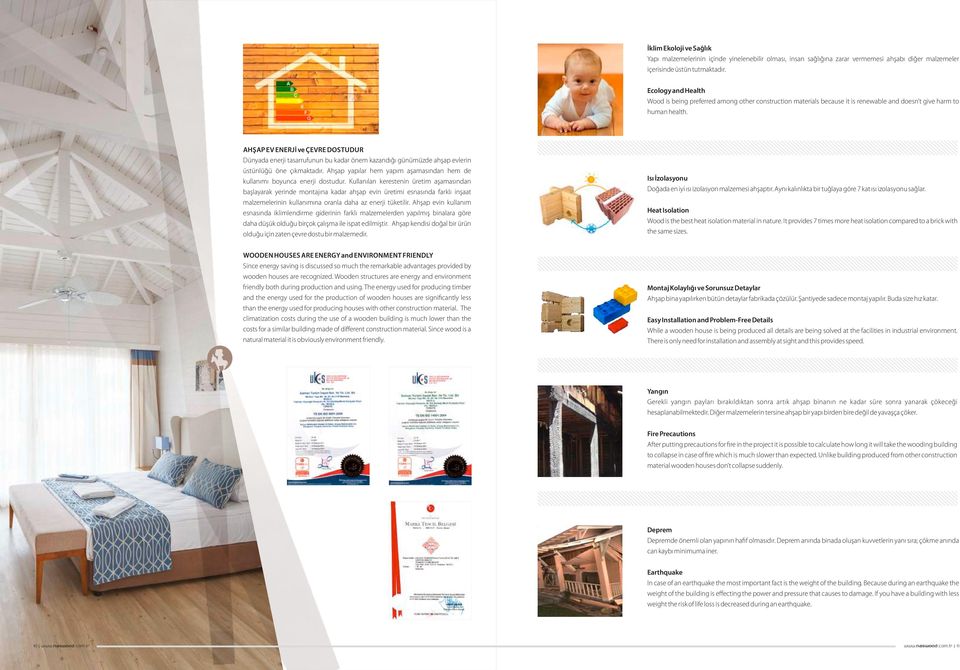 AHŞAP EV ENERJİ ve ÇEVRE DOSTUDUR Dünyada enerj tasarrufunun bu kadar önem kazandığı günümüzde ahşap evler n üstünlüğü öne çıkmaktadır.