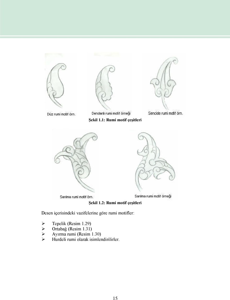 göre rumi motifler: Tepelik (Resim 1.