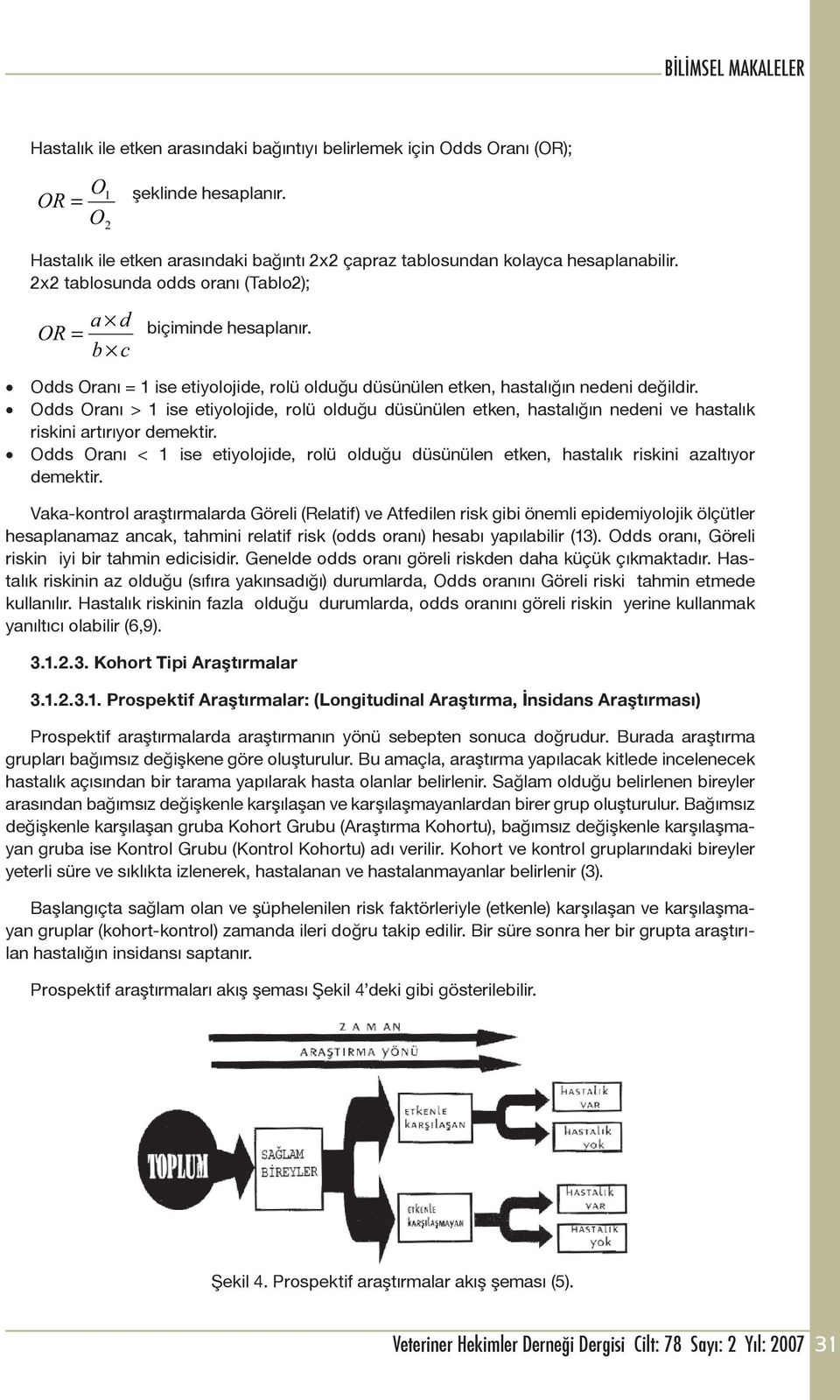 Odds Oranı > 1 ise etiyolojide, rolü olduğu düsünülen etken, hastalığın nedeni ve hastalık riskini artırıyor demektir.