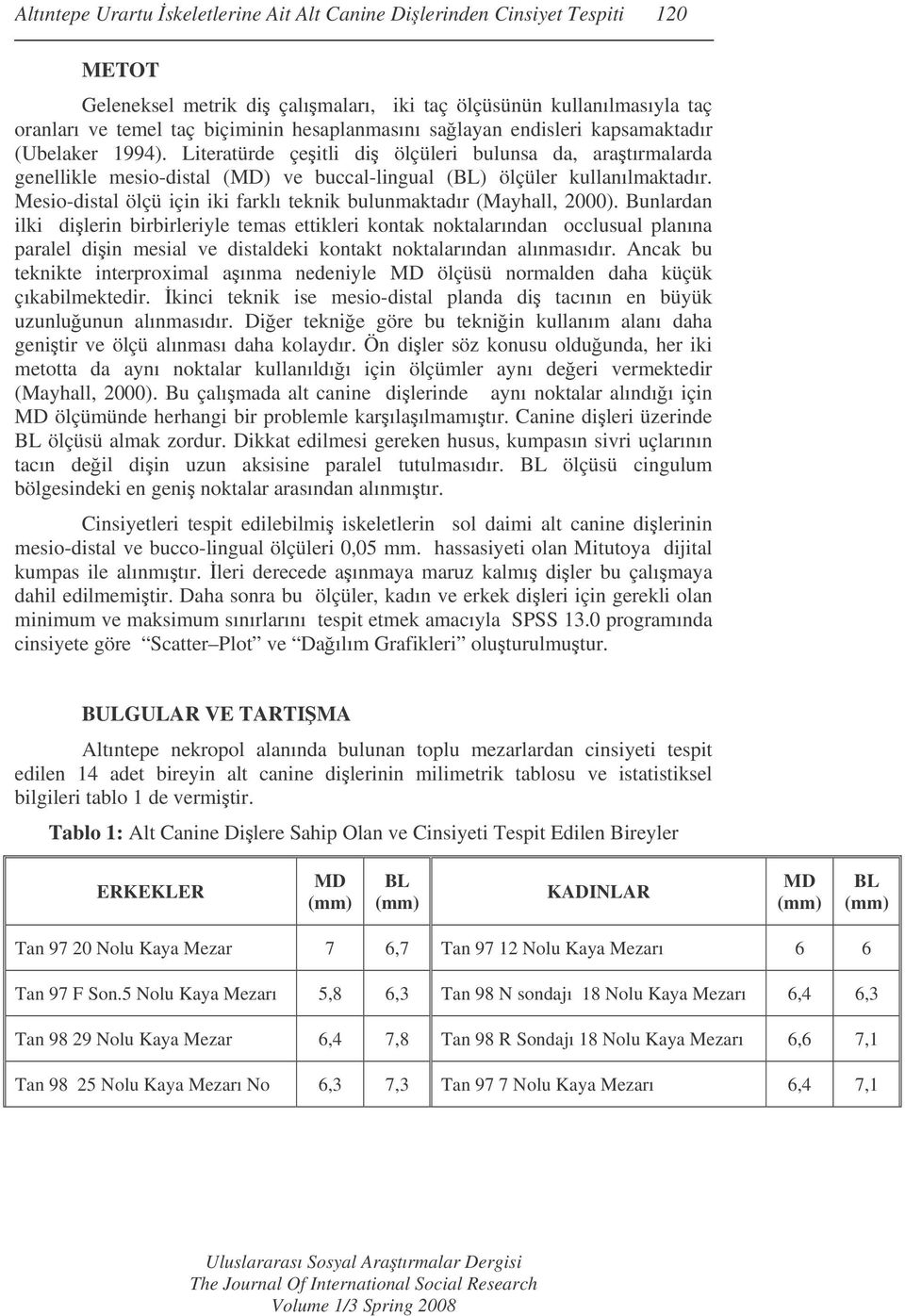 Mesio-distal ölçü için iki farklı teknik bulunmaktadır (Mayhall, 2000).