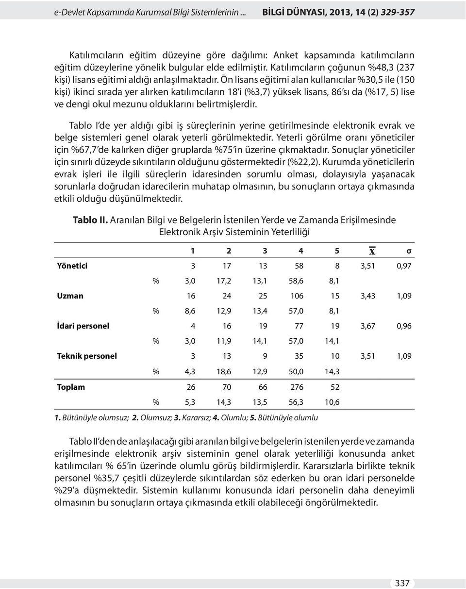 Katılımcıların çoğunun %48,3 (237 kişi) lisans eğitimi aldığı anlaşılmaktadır.