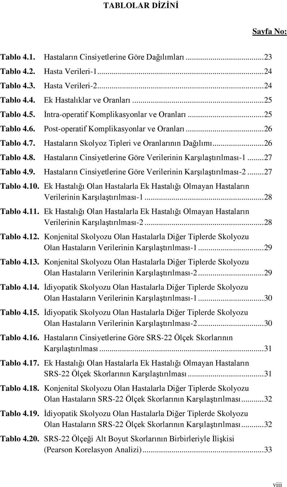 Hastaların Cinsiyetlerine Göre Verilerinin Karşılaştırılması-1... 27 Tablo 4.9. Hastaların Cinsiyetlerine Göre Verilerinin Karşılaştırılması-2... 27 Tablo 4.10.