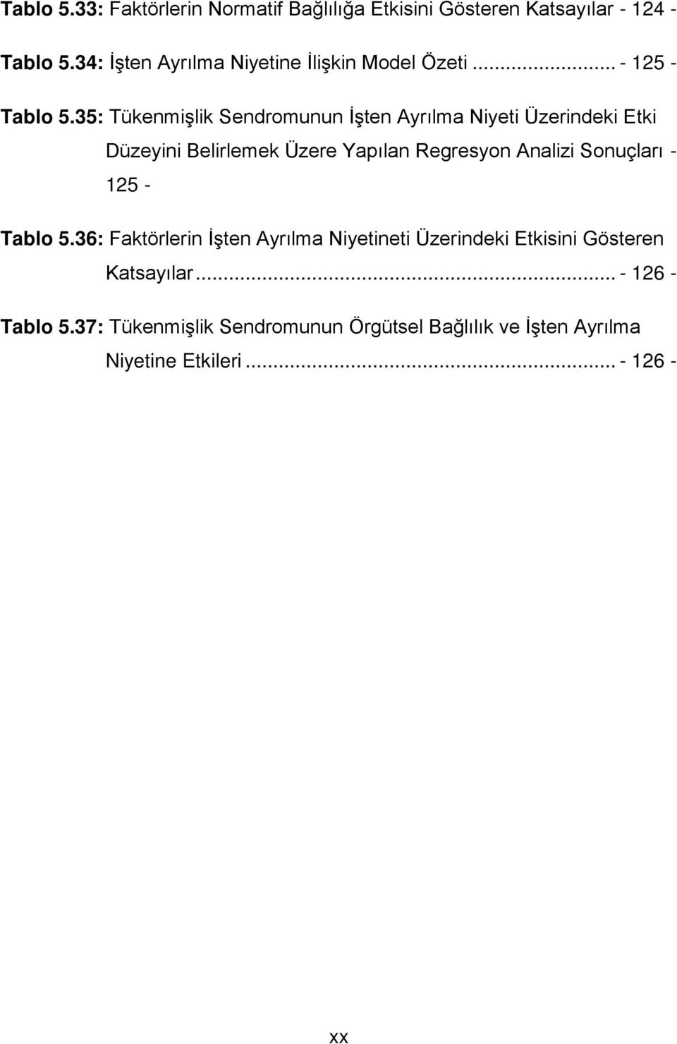 35: Tükenmişlik Sendromunun İşten Ayrılma Niyeti Üzerindeki Etki Düzeyini Belirlemek Üzere Yapılan Regresyon Analizi