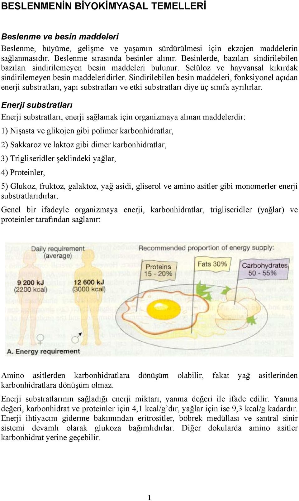 Sindirilebilen besin maddeleri, fonksiyonel açıdan enerji substratları, yapı substratları ve etki substratları diye üç sınıfa ayrılırlar.
