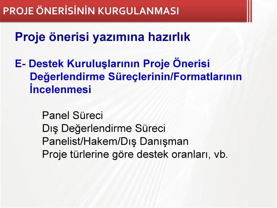 Süreçlerinin/Formatlarının İncelenmesi Panel Süreci Dış