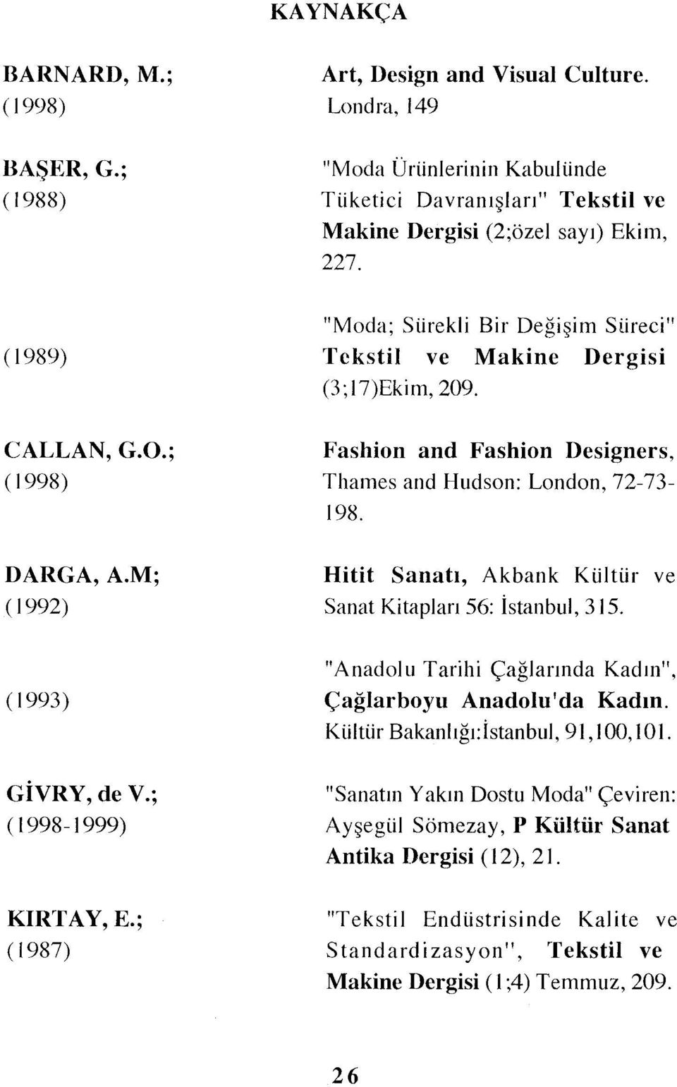 M; ( 1992) Hitit Sanatı, Akbank Kültür ve Sanat Kitapları 56: İstanbul, 315. (ı 993) "Anadolu Tarihi Çağlarında Kadın", Çağlarboyu Anadolu'da Kadın. Kültür Bakanlığı.İstanbul, 91,100,101. GİVRY,de V.