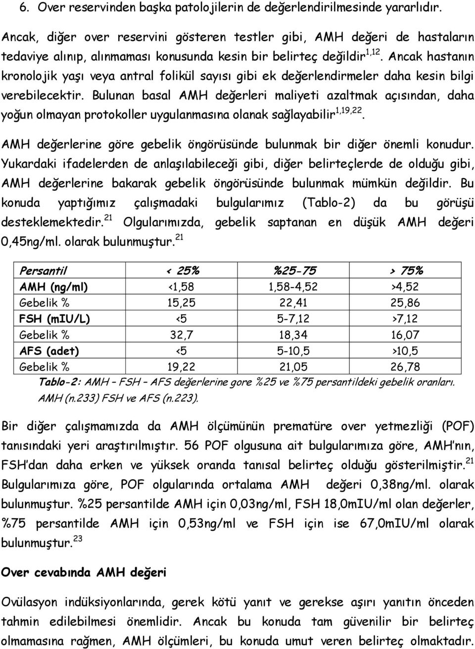 Ancak hastanın kronolojik yaşı veya antral folikül sayısı gibi ek değerlendirmeler daha kesin bilgi verebilecektir.