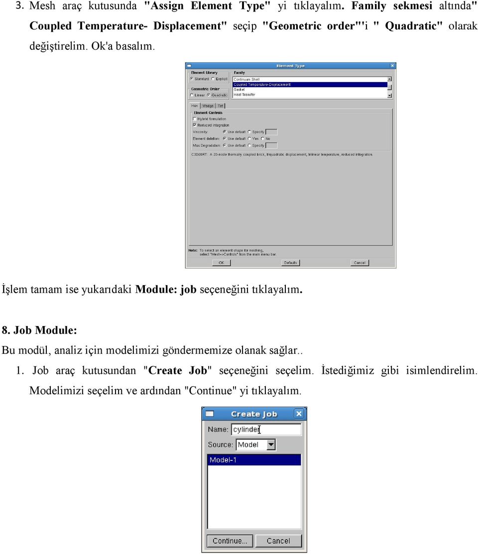 Ok'a basalım. İşlem tamam ise yukarıdaki Module: job seçeneğini tıklayalım. 8.