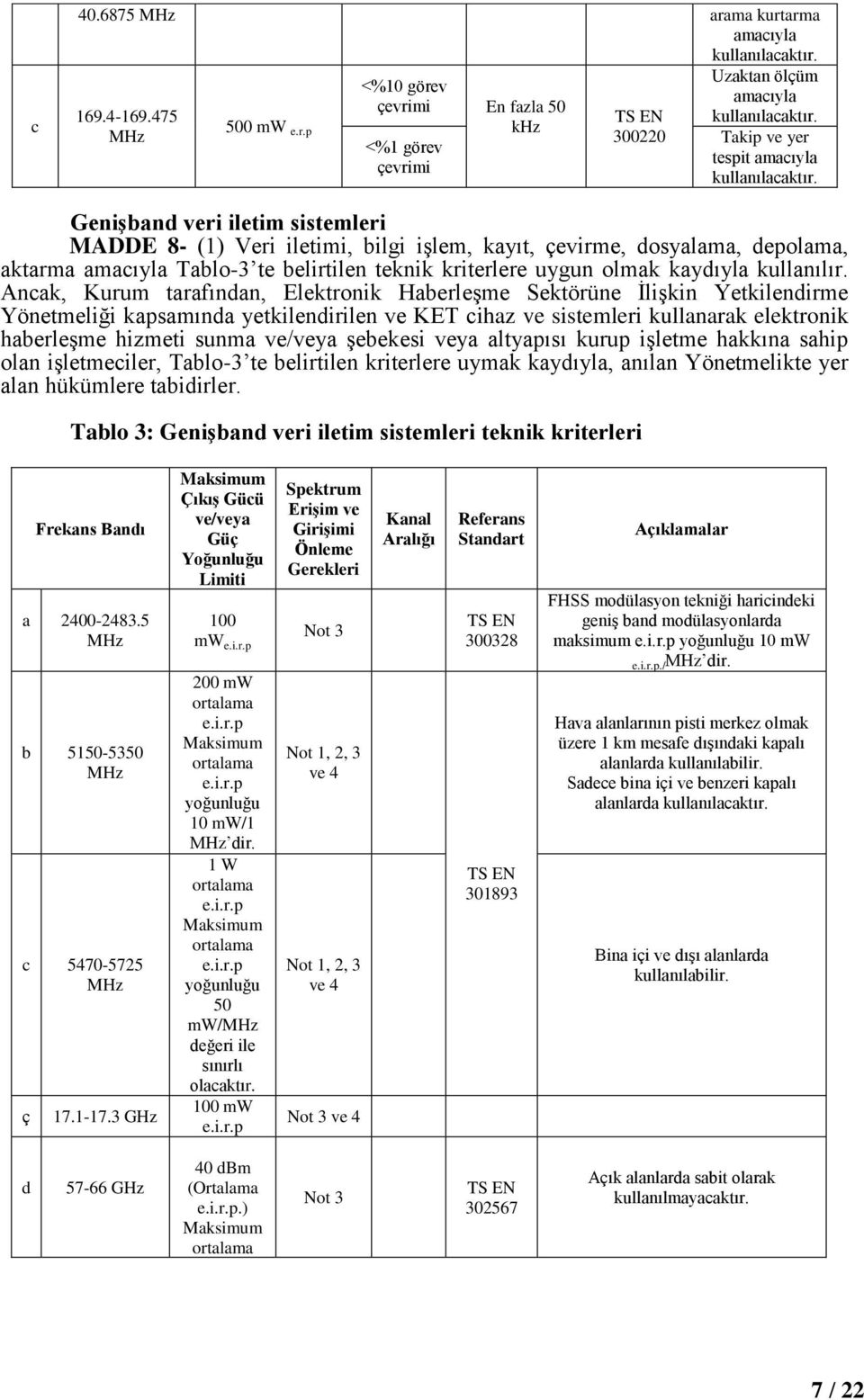 kyıt, çevirme, dosylm, depolm, ktrm mcıyl Tlo-3 te elirtilen teknik kriterlere uygun olmk kydıyl kullnılır.