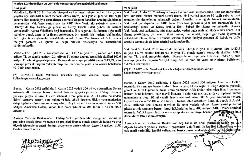 desteklenen altematif da[rtrm kanallan aracrh[ryla hizmet sunmaktadrr- Vakrfbank yurtdrgrnda ise ABD New York'taki gubesinin yanl srra Bahreyn'de kryr bankacrhlr gubesi ve Kuzey lrak'ta Erbil $ubesi