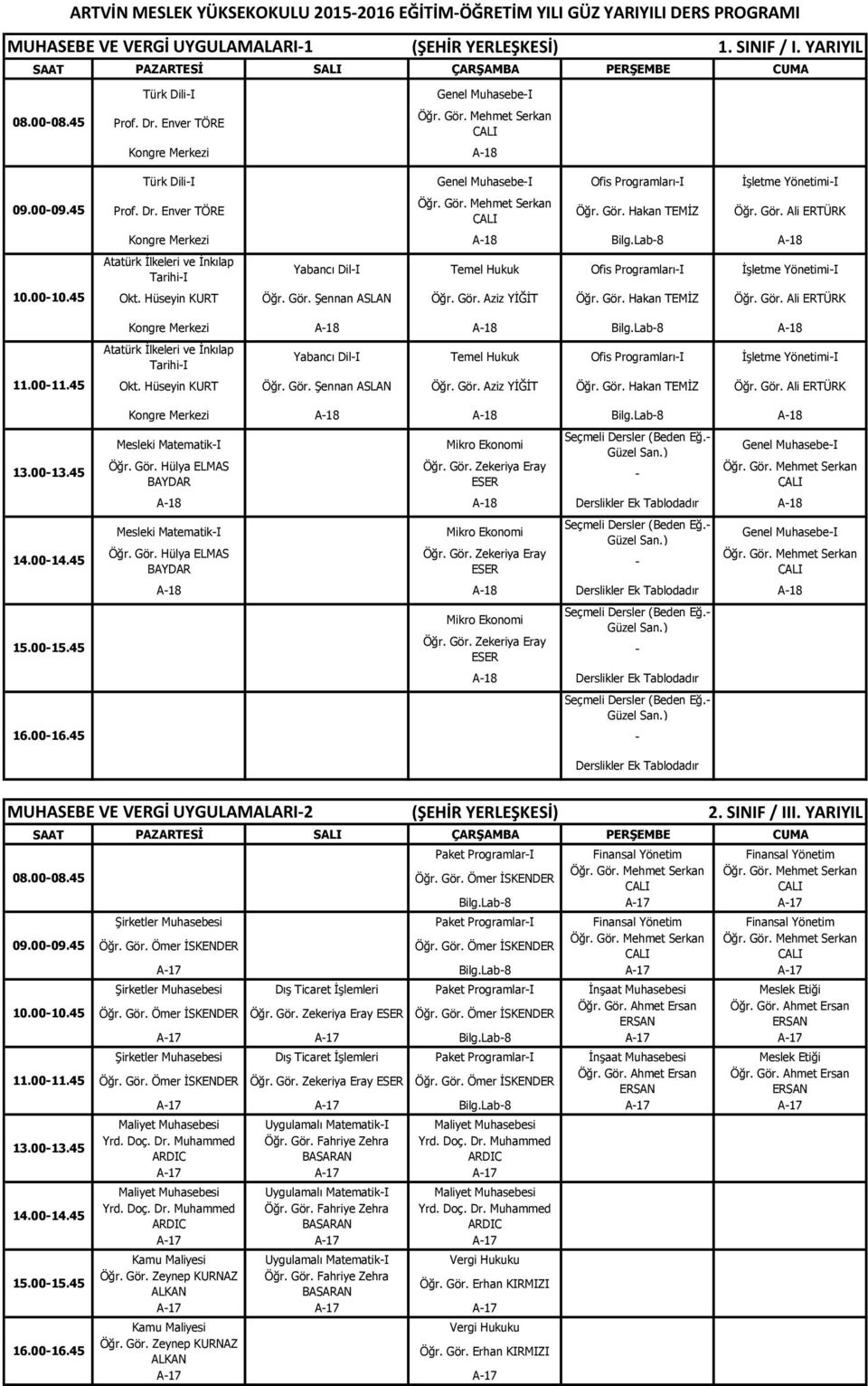 Lab8 A18 Mesleki MatematikI Öğr. Gör.