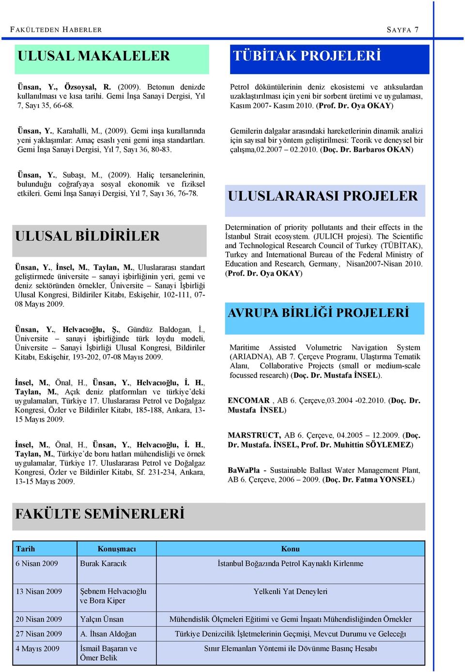 Gemi inşa kurallarında yeni yaklaşımlar: Amaç esaslı yeni gemi inşa standartları. Gemi İnşa Sanayi Dergisi, Yıl 7, Sayı 36, 80-83.