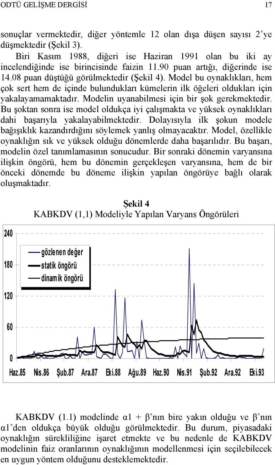 Model bu oynaklıkları, hem çok sert hem de içinde bulundukları kümelerin ilk öğeleri oldukları için yakalayamamaktadır. Modelin uyanabilmesi için bir şok gerekmektedir.